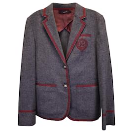 Gucci-Gucci Prep School Blazer in Grey Wool-Grey