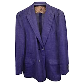 Brunello Cucinelli-Blazer Brunello Cucinelli in Lino Blu-Blu