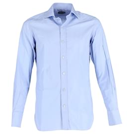 Tom Ford-Tom Ford Button-Up Shirt in Blue Cotton-Blue