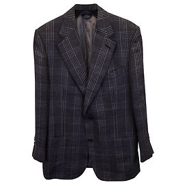Tom Ford Plaid Blazer Jacket in Grey Wool Grey