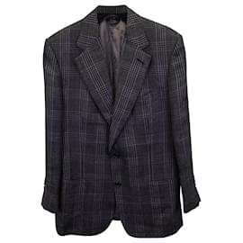 Tom Ford-Tom Ford Plaid Blazer Jacket in Grey Wool-Grey