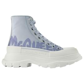 Alexander Mcqueen-Tread Slick Sneakers – Alexander Mcqueen – Schwarz/Weiß - Leder-Andere,Python drucken