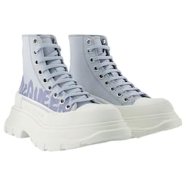 Alexander Mcqueen-Tread Slick Sneakers – Alexander Mcqueen – Schwarz/Weiß - Leder-Andere,Python drucken