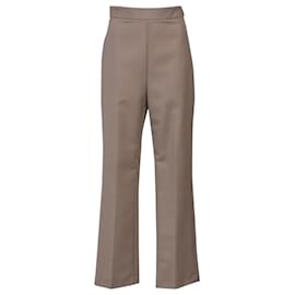 Fendi-Pantalon droit Fendi en mohair et laine beiges-Marron,Beige