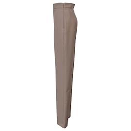 Fendi-Fendi Straight-Leg Pants in Beige Mohair and Wool-Brown,Beige