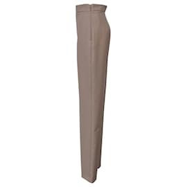 Fendi-Pantalon droit Fendi en mohair et laine beiges-Marron,Beige
