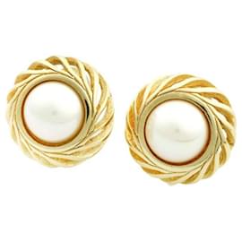 Dior-Dior Faux Pearl Earrings  Metal Earrings in Excellent condition-Other