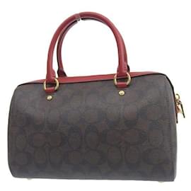 Coach-Coach Signature Mini Boston Bag  Canvas Handbag 83607.0 in excellent condition-Other