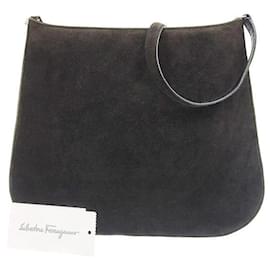 Salvatore Ferragamo-Salvatore Ferragamo Suede Shoulder Bag  Suede Crossbody Bag EE 21 0822 50 in fair condition-Other