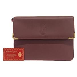Cartier-Cartier Must de Cartier Clutch Bag Leather Clutch Bag  L1000061 in excellent condition-Other