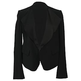 Theory-Blazer con cuello ancho Theory en acetato negro-Negro