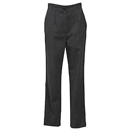 Dolce & Gabbana-Dolce & Gabbana Straight-Leg Trousers in Grey Wool-Grey