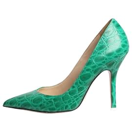 Attico-Green animal print pointed toe heels - size EU 37-Green