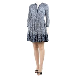 Maje-Robe midi plissée en broderie anglaise bleue - taille UK 10-Bleu