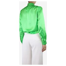 Ami-Camisa de seda verde - tamanho UK 10-Verde