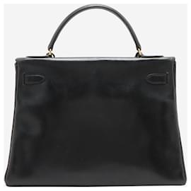 Hermès-black 1977 Kelly 32 sac en cuir de veau Box-Noir