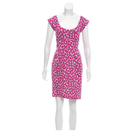 Diane Von Furstenberg-DvF mehrfarbiges Seidenjersey-Minikleid-Pink,Weiß
