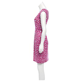 Diane Von Furstenberg-Robe mini en jersey de soie multicolore DvF-Rose,Blanc