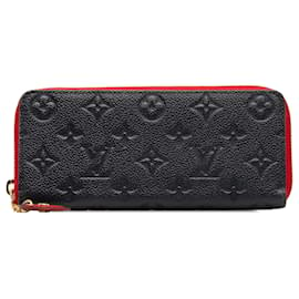 Louis Vuitton-Louis Vuitton Black Monogram Empreinte Clemence Zippy Wallet-Black