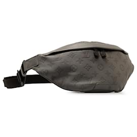 Louis Vuitton-Louis Vuitton Gray Monogram Shadow Discovery Bumbag-Grey