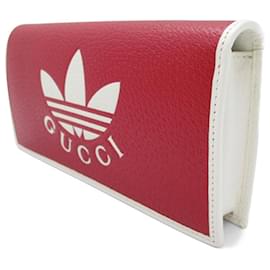 Gucci-Portefeuille en cuir Adidas rouge Gucci sur chaîne-Rouge