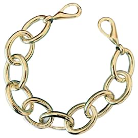 Max Mara-Signed necklace in gold metal with oversized chain by Max MARA.-Gold hardware
