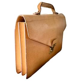 Louis Vuitton-LOUIS VUITTON vintage briefcase-Beige
