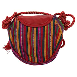 Loewe-LOEWE Shoulder Bag cotton Multicolor Red Auth 71874-Red,Multiple colors