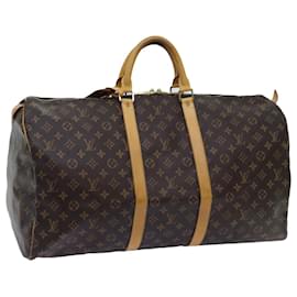 Louis Vuitton-Louis Vuitton Monogram Keepall 55 Borsa Boston M41424 LV Aut 72388-Monogramma