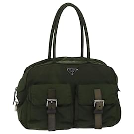 Prada-PRADA Hand Bag Nylon Khaki Auth 72642-Khaki