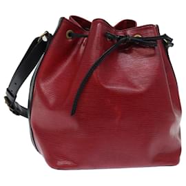 Louis Vuitton-LOUIS VUITTON Epi Petit Noe Shoulder Bag bicolor Black Red M44172 Auth bs13787-Black,Red