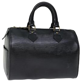 Louis Vuitton-Louis Vuitton Epi Speedy 25 Hand Bag Black M43012 LV Auth 69568-Black