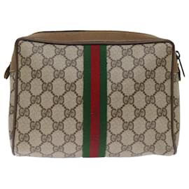 Gucci-Bolso de mano GUCCI GG Supreme Web Sherry Line PVC Beige Rojo 89 01 012 Auth th4807-Roja,Beige