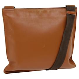 Prada-PRADA Shoulder Bag Leather Brown Auth ki4380-Brown