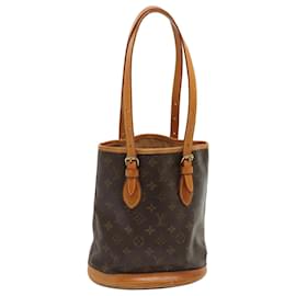 Louis Vuitton-LOUIS VUITTON Monogram Bucket PM Shoulder Bag M42238 LV Auth 72358-Monogram