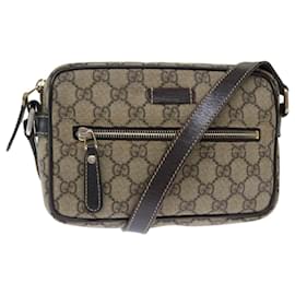 Gucci-GUCCI GG Supreme Shoulder Bag PVC Beige 201447 Auth ki4395-Beige