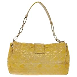 Christian Dior-Christian Dior Canage Lady Dior Shoulder Bag Enamel Yellow Auth bs13703-Yellow
