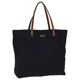Gucci-GUCCI GG Canvas Tote Bag Nylon Navy Auth 72423-Navy blue