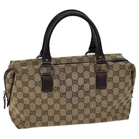 Gucci-GUCCI GG Canvas Handtasche Beige Auth 72163-Beige