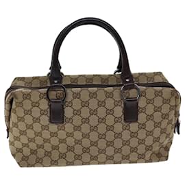 Gucci-GUCCI GG Canvas Hand Bag Beige Auth 72163-Beige