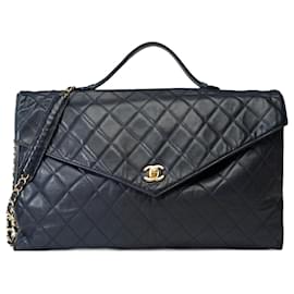 Chanel-CHANEL Bag in Navy Blue Leather - 101844-Navy blue