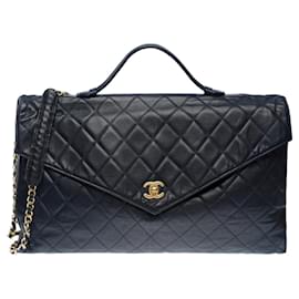 Chanel-CHANEL Bag in Navy Blue Leather - 101844-Navy blue