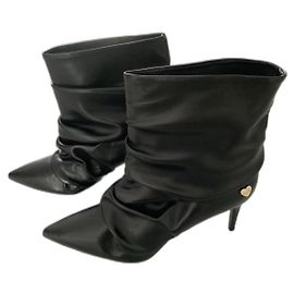 Love Moschino Black Leather Boots 38 Black
