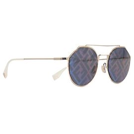 FENDI Lunettes de soleil T.  métal Doré