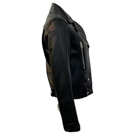 Autre Marque-Acne Studios Black Leather Moto Jacket-Black