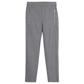 Stella Mc Cartney-Pantalones rectos de lana gris de Stella McCartney-Gris