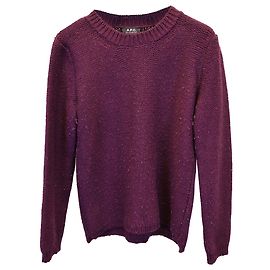 Apc EIN.P.C. Rundhalspullover aus lila Wolle Lila