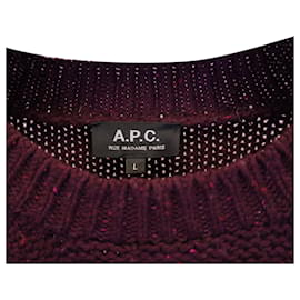 Apc-A.P.C. Crewneck Sweater in Purple Wool-Purple