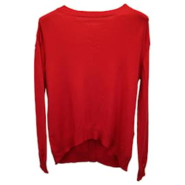 Sandro-Sandro Paris Cardigan Zip-Up em Lã Vermelha-Vermelho