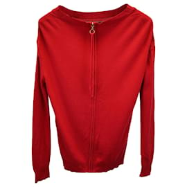 Sandro-Cardigan con zip Sandro Paris in lana rossa-Rosso